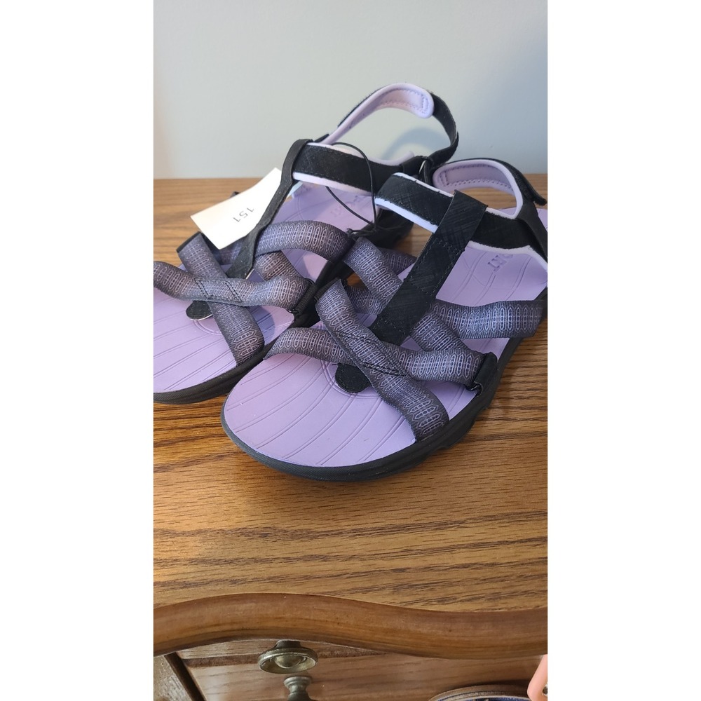 Jsport KAIA Women's Sports Sandal - Adjustable Straps (Black/Purple) Pick Size